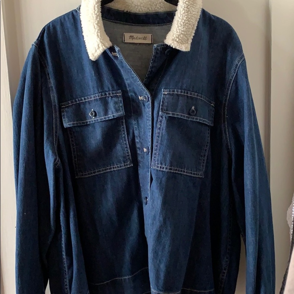 Madewell Jean Jacket Shearling Collar